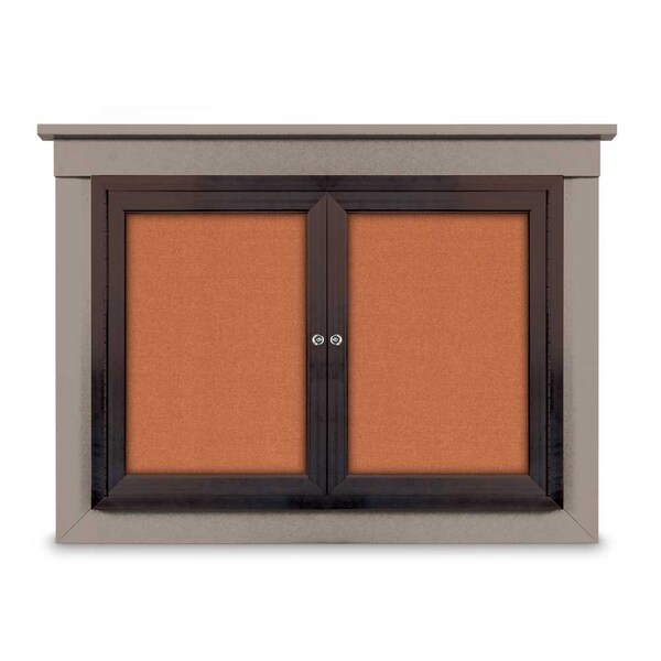 36"x36" 1-Door Enclosed Letterboard, Grey Vinyl/Lt Oak